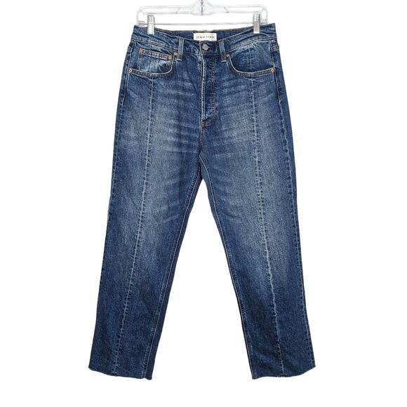 Aritzia Denim - Denim Forum Medium Wash The Arlo Hi-Rise Seam Jean High-Waisted Straight Leg 30